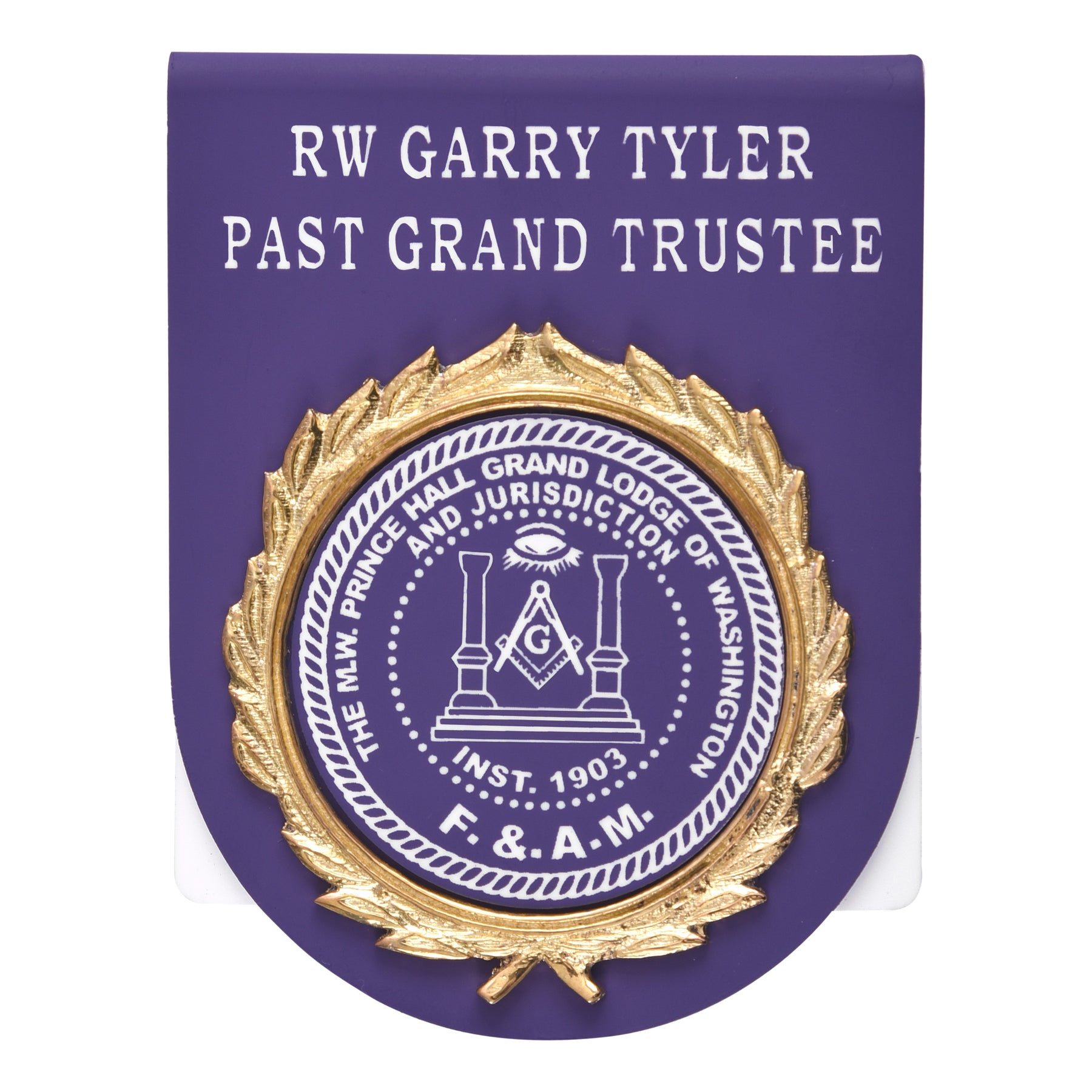 Master Mason Blue Lodge Pocket Square - Purple Plastic & Metal Customizable