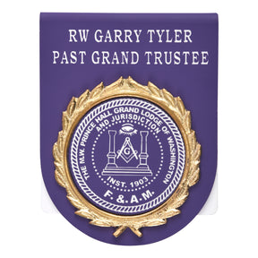 Master Mason Blue Lodge Pocket Square - Purple Plastic & Metal Customizable