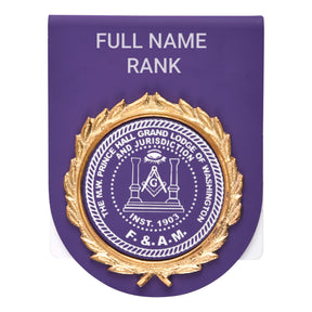 Master Mason Blue Lodge Pocket Square - Purple Plastic & Metal Customizable