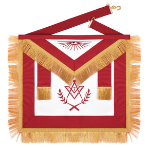 Master Mason Blue Lodge Regalia Set - Red & Golden Braid & Fringe