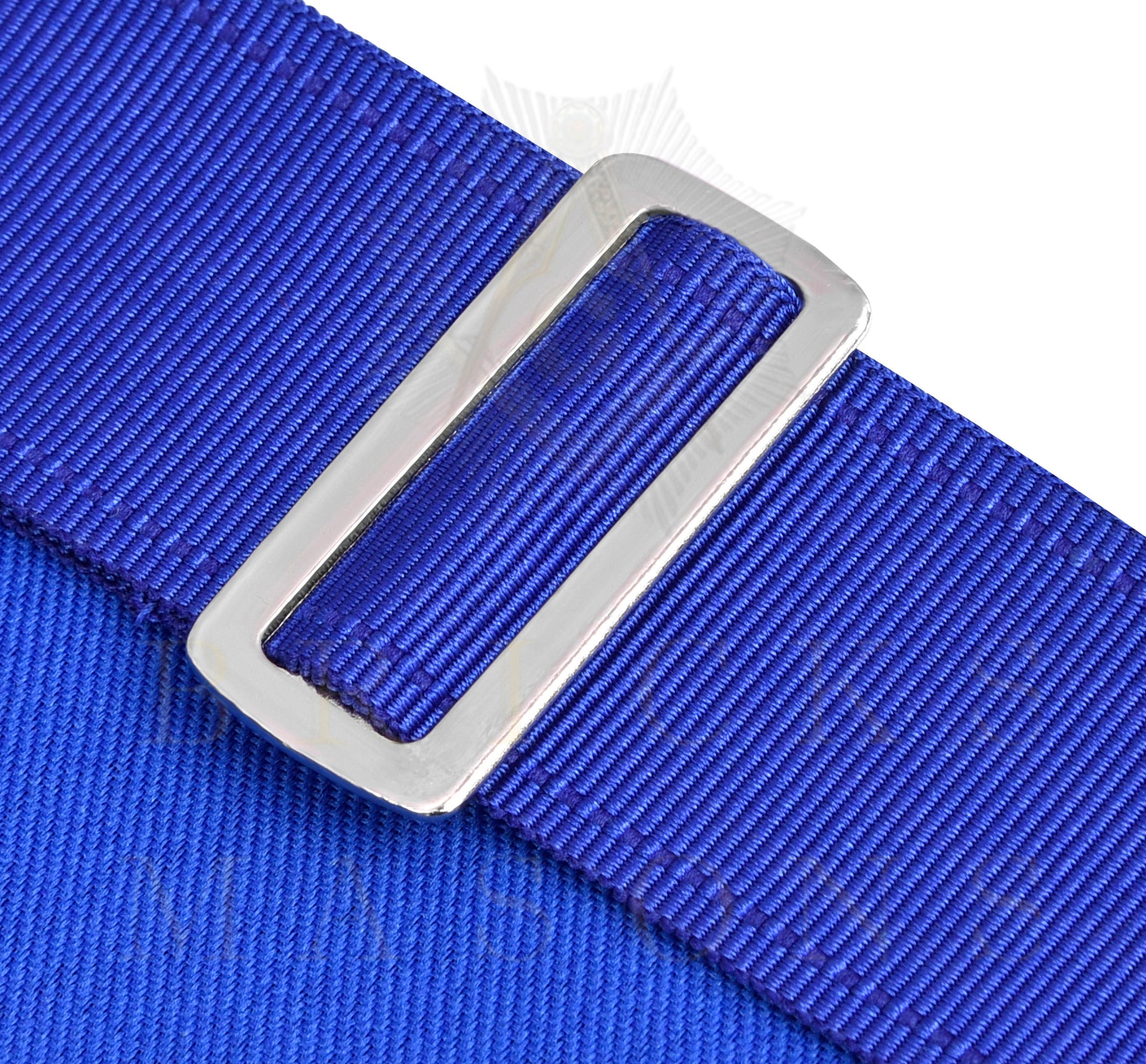 Junior Warden Blue Lodge Officer Apron - Blue Ribbon With Machine Embroidery Customizable Flap - Bricks Masons