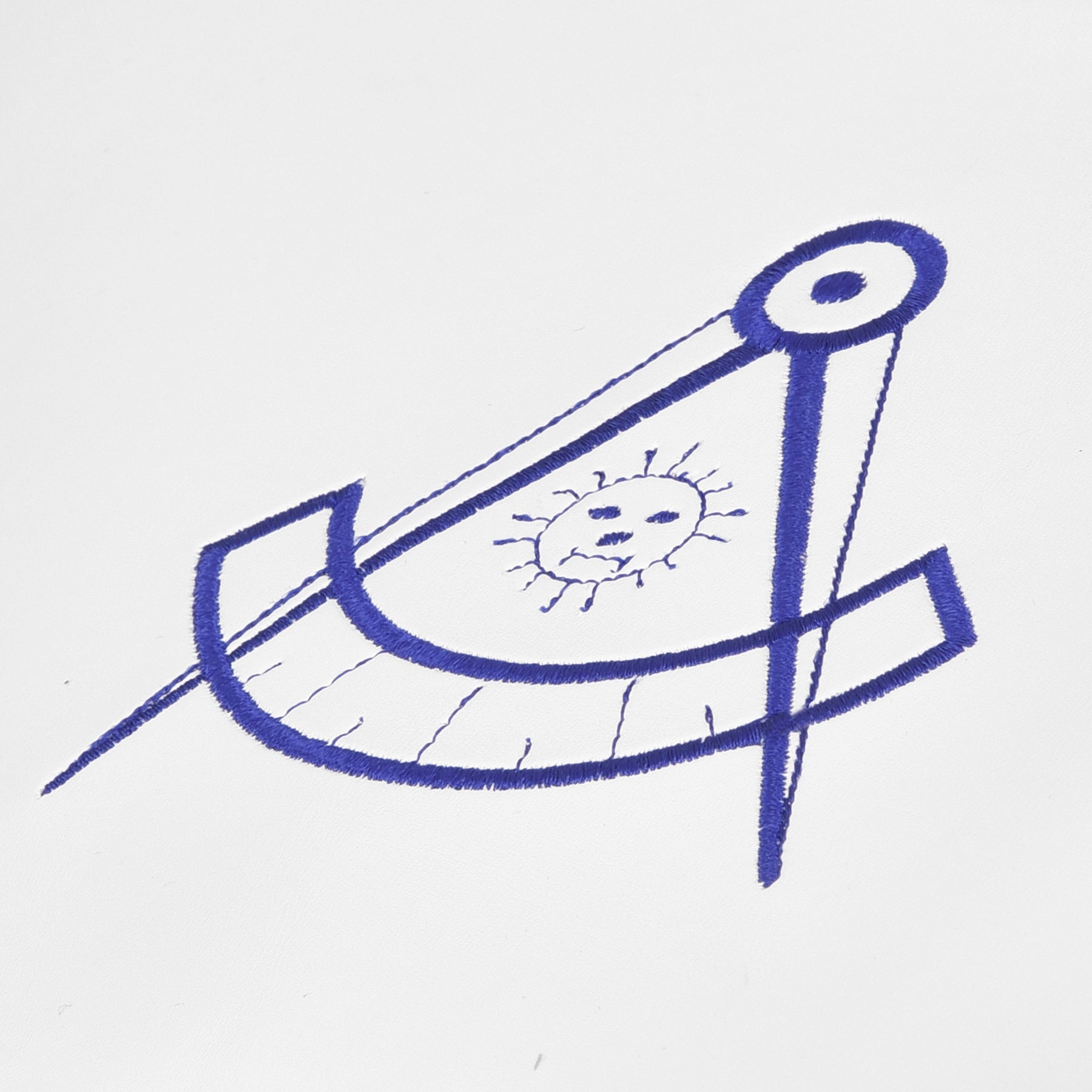 Past Master Blue Lodge Apron - Blue Ribbon With Tassels - Bricks Masons