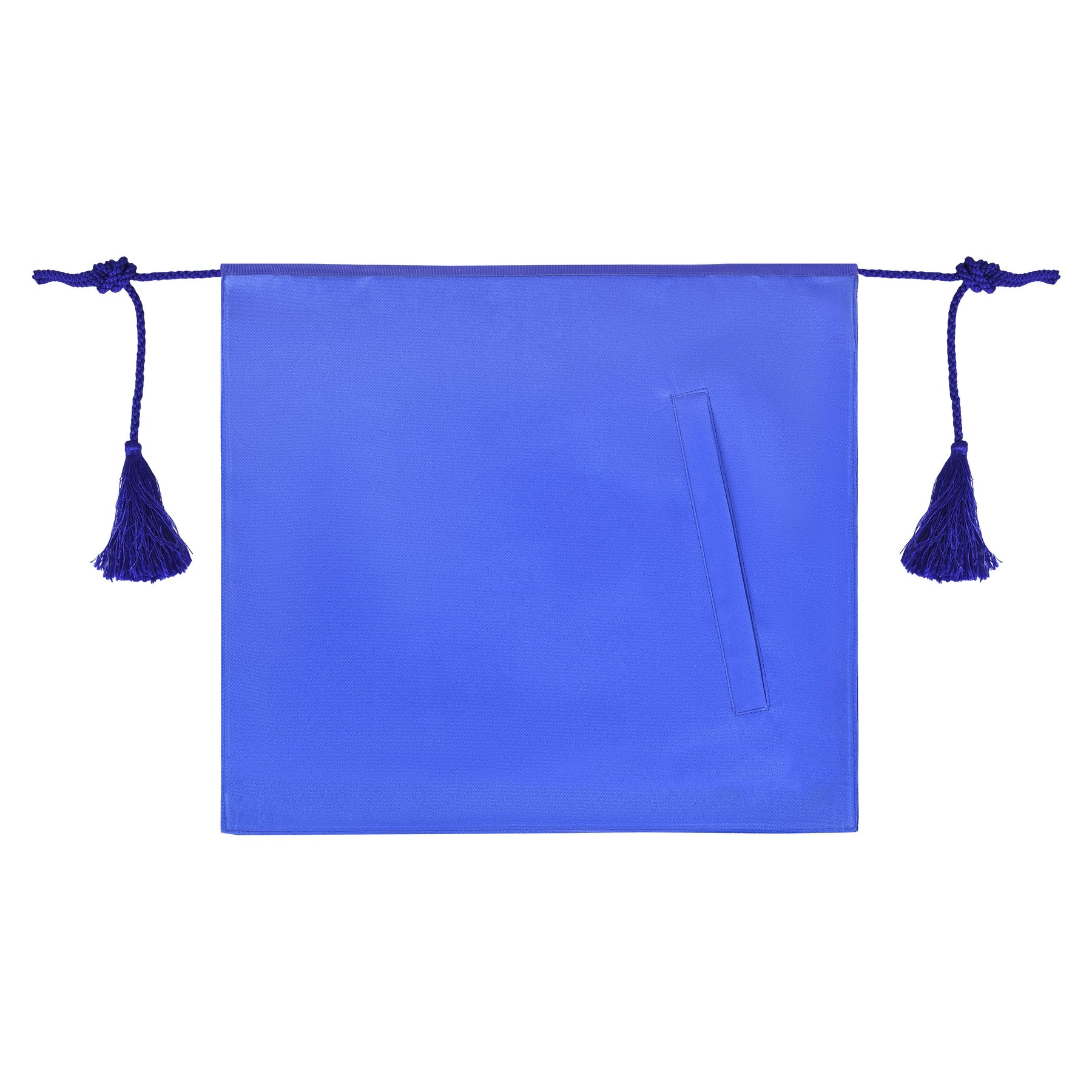 Past Master Blue Lodge Apron - White Cotton With Blue Tassels - Bricks Masons