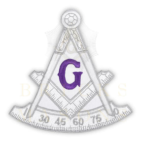 Past Master Blue Lodge Patch - White Bullion Purple G
