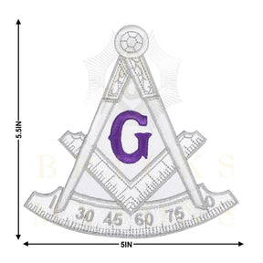 Past Master Blue Lodge Patch - White Bullion Purple G