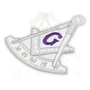 Past Master Blue Lodge Patch - White Bullion Purple G