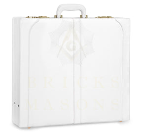Universal Apron Case - White Imitation Leather & Gold Double Lock