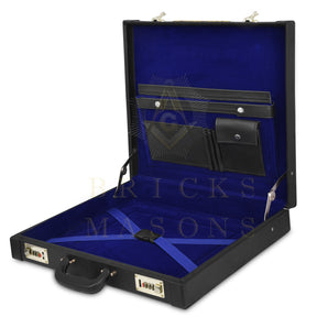 Past Master Blue Lodge Apron Case - Gold & Blue Machine Embroidery Various Sizes & Materials - Bricks Masons
