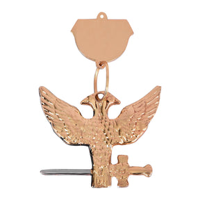 31st Degree Scottish Rite Collar Jewel - Wings Up Rose Gold Plated - Bricks Masons