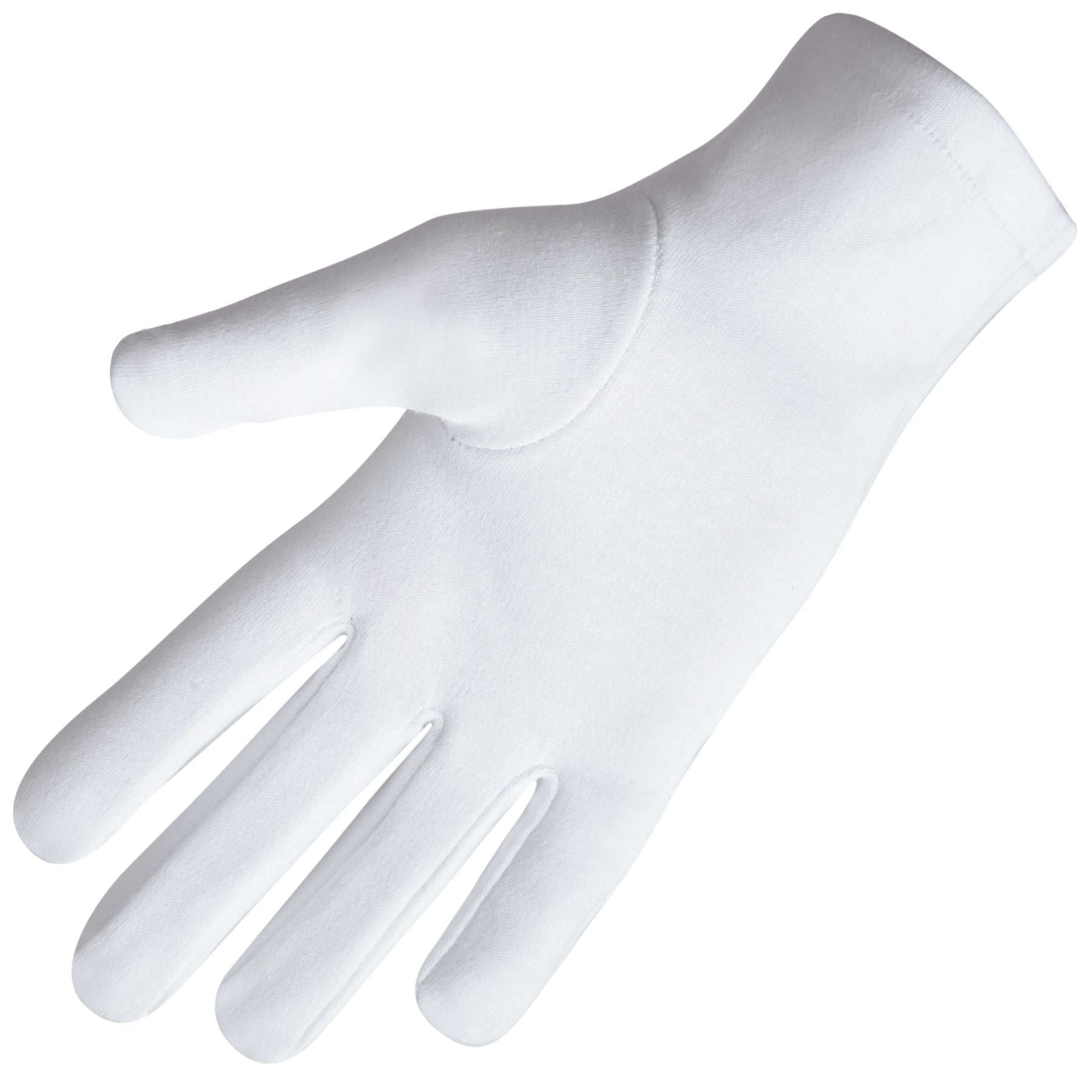 Knights Templar Commandery Glove - White Cotton With Red & Black Emblem - Bricks Masons