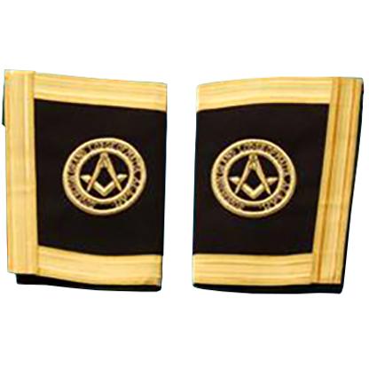 Grand Officers Malta Regulation Cuff - Black with Gold Hand Embroidery