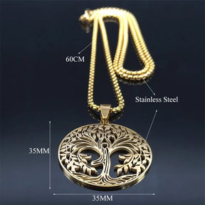 Ancient Israel Necklace - Tree of Life Stainless Steel - Bricks Masons