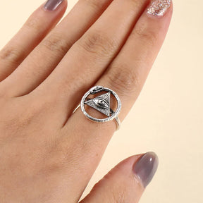 Ring - Gothic Evil Eye Winding Snake - Bricks Masons