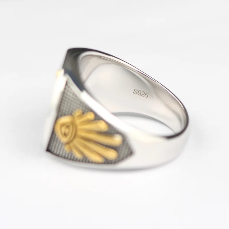 Anillo de la Logia Azul de Maestro Masón - Masones Libres y Aceptados con S&amp;C G Ojo de la Providencia