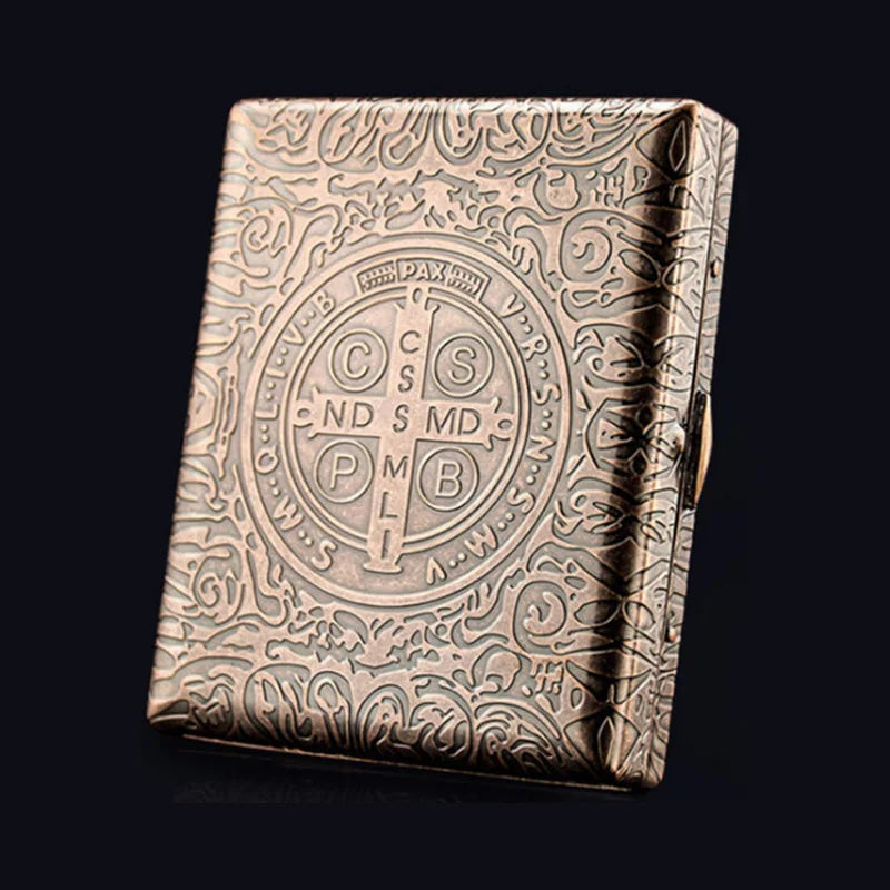 Red Cross Of Constantine Cigarette Boxes - Vintage Copper Cigarette Case 20 Sticks - Bricks Masons