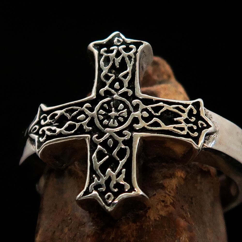 Knights Templar Commandery Ring - Silver & Black Cross Sterling Silver