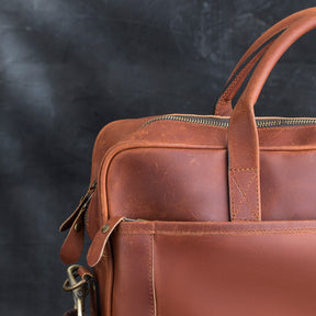 Master Mason Blue Lodge Briefcase - Brown Leather - Bricks Masons