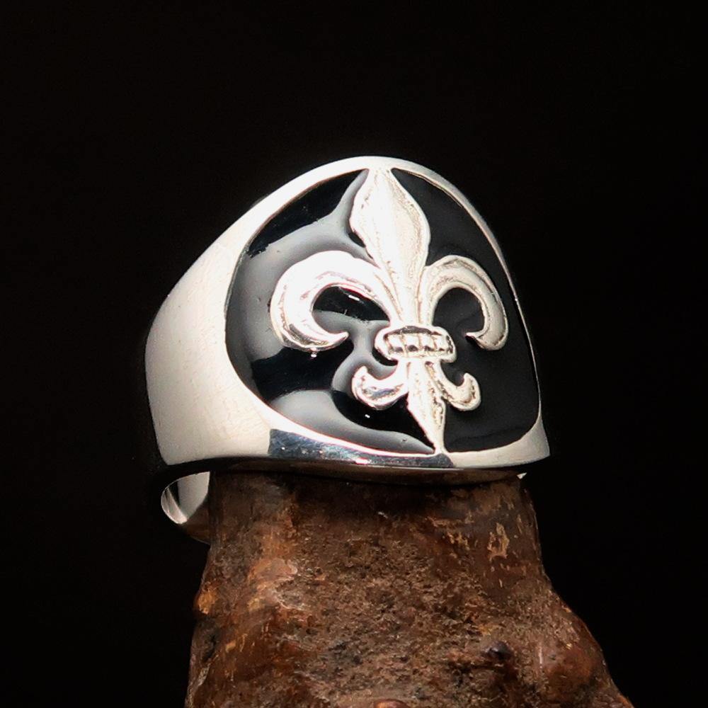 Knights Templar Commandery Ring - Knight Fleur De Lis Sterling Silver