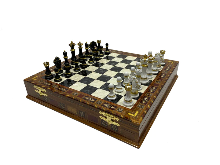 Past Master Blue Lodge Chess Set - 16.5" (42cm) - Bricks Masons