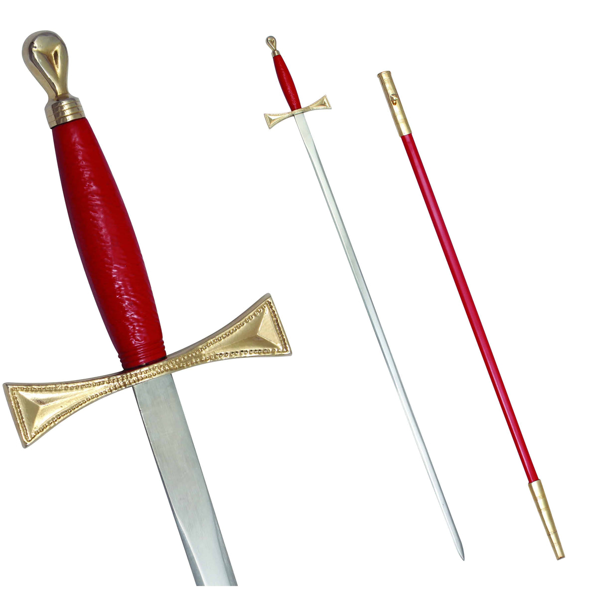 Masonic Sword - Red Gold Hilt and Red Scabbard