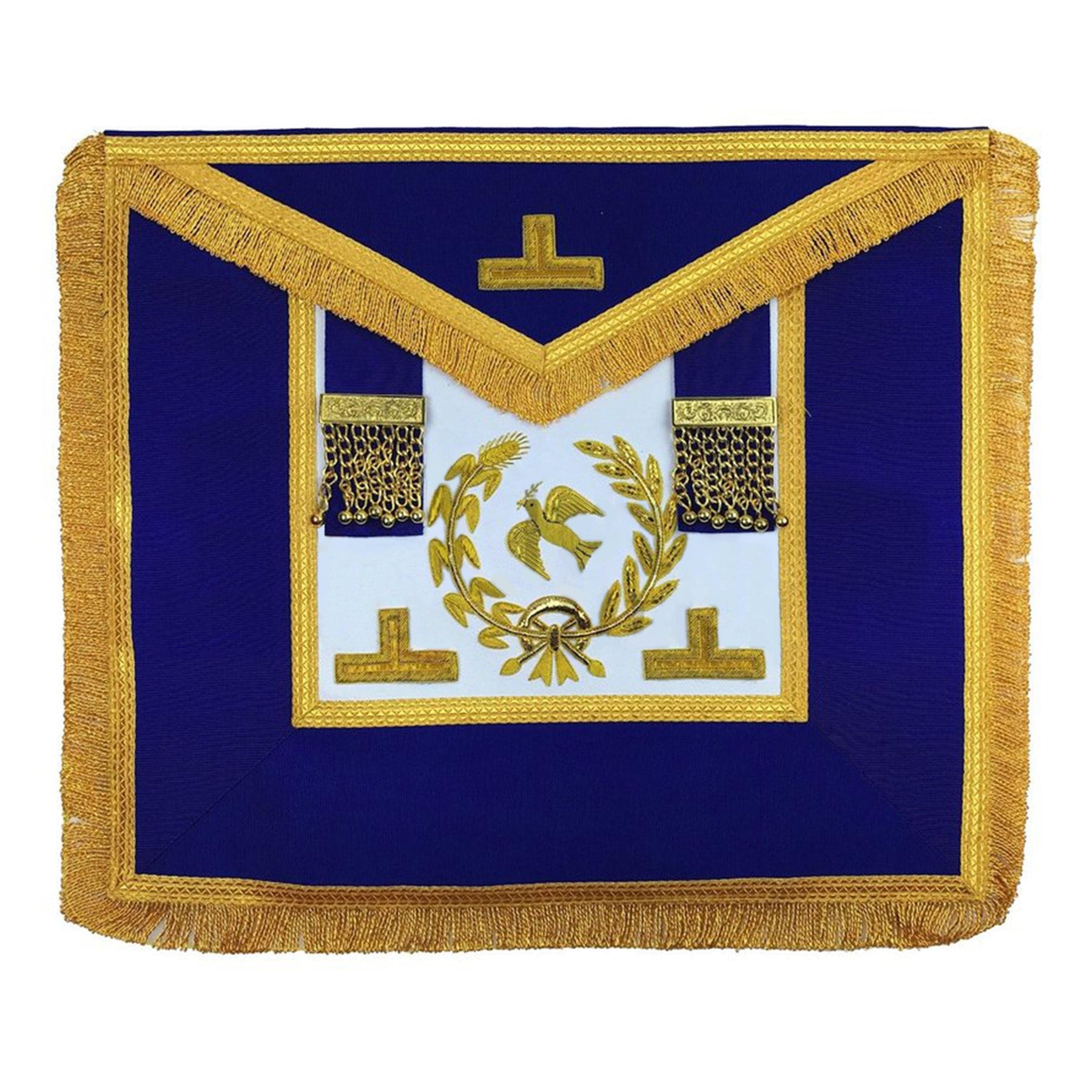 Grand Officers English Regulation Apron - Royal Blue Hand Embroidery