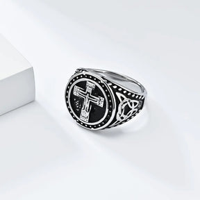 Knights Templar Ring - 18mm Stainless Steel - Bricks Masons