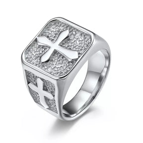 Knights Templar Commandery Ring - Stainless Steel Various Colors - Bricks Masons