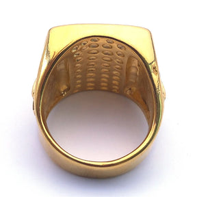 Eye Of Providence Ring - Stainless Steel Gold Color - Bricks Masons