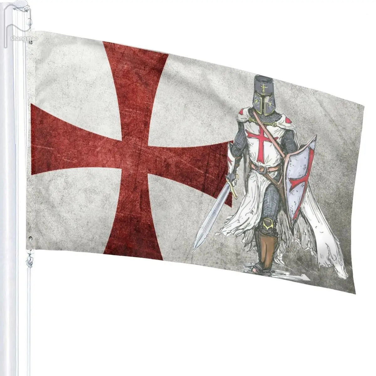 Knights Templar Commandery Flag - Polyester Crusaders Battle - Bricks Masons