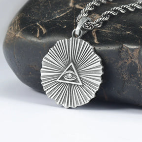Eye Of Providence Necklace - 925 Sterling Silver 6g - Bricks Masons