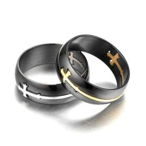 Knights Templar Ring - Cross Gold & Silver - Bricks Masons