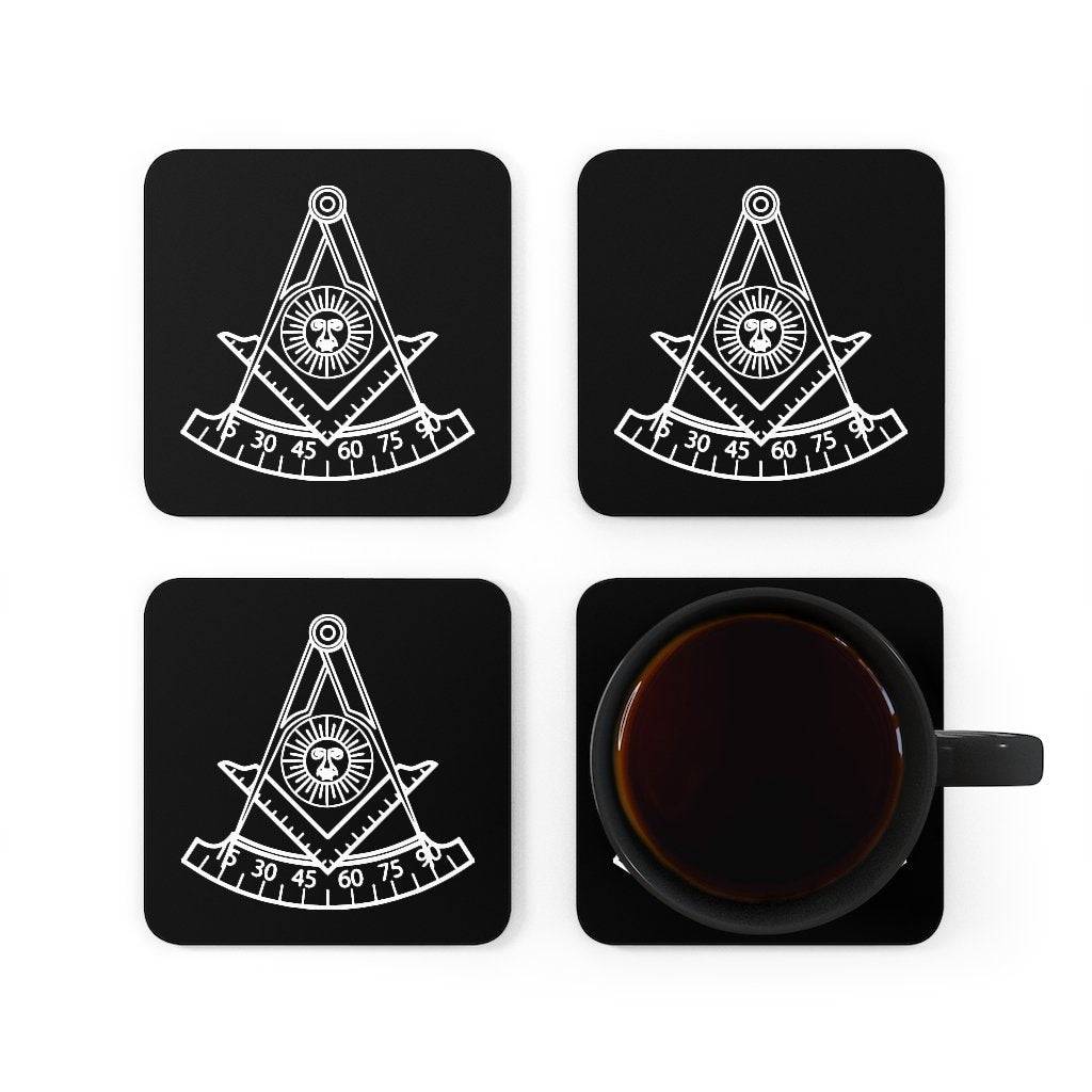 Past Master Blue Lodge California Regulation Coaster - Black & White