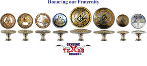 Master Mason Blue Lodge Door Knob - Gold & Blue Set of 6 Texas Mason