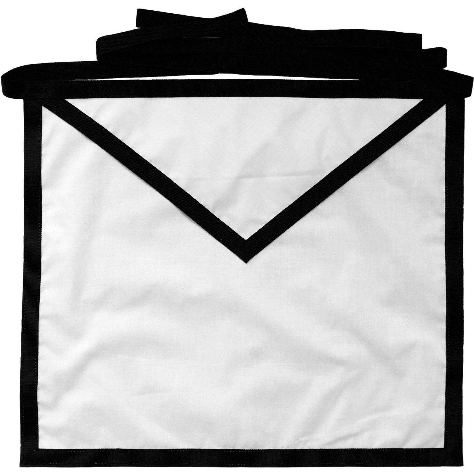 Blue Lodge  Funeral Apron - White Cotton Duck Cloth - Bricks Masons