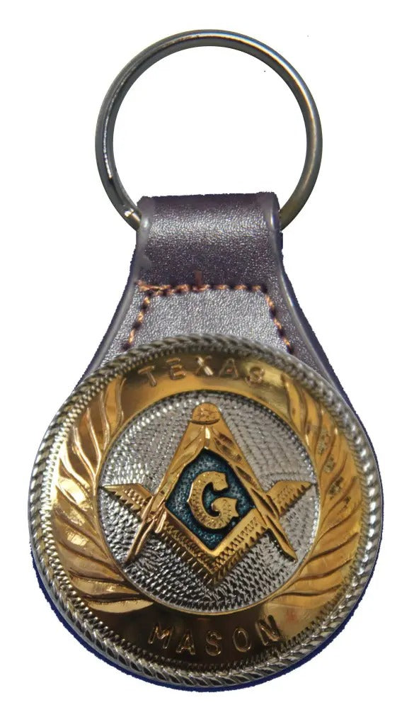 Master Mason Blue Lodge Keychain - Gold & Blue Square and Compass G - Bricks Masons
