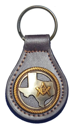Master Mason Blue Lodge Keychain - Texas Mason Square & Compass G