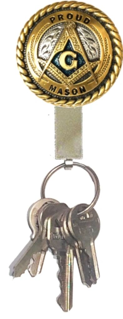 Master Mason Blue Lodge Pocket Key Holder - Proud Mason Gold & Blue