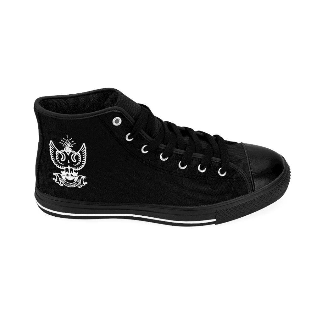 33rd Degree Scottish Rite Sneaker - Wings Up High Top Black & White