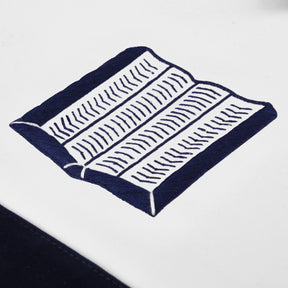 Chaplain Blue Lodge Officer Apron - Navy Velvet With Silver Embroidery Thread - Bricks Masons