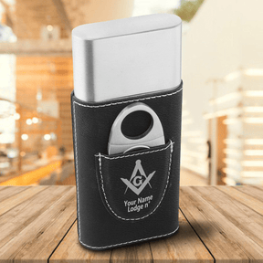 Custom Masonic Cigar Holder FREE Engraving - Bricks Masons