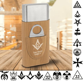 Custom Masonic Cigar Holder FREE Engraving - Bricks Masons