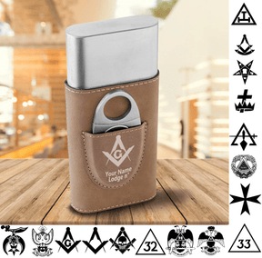 Custom Masonic Cigar Holder FREE Engraving - Bricks Masons