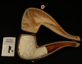 Master Mason Blue Lodge Meerschaum Pipe - Handcrafted With Fitted Case