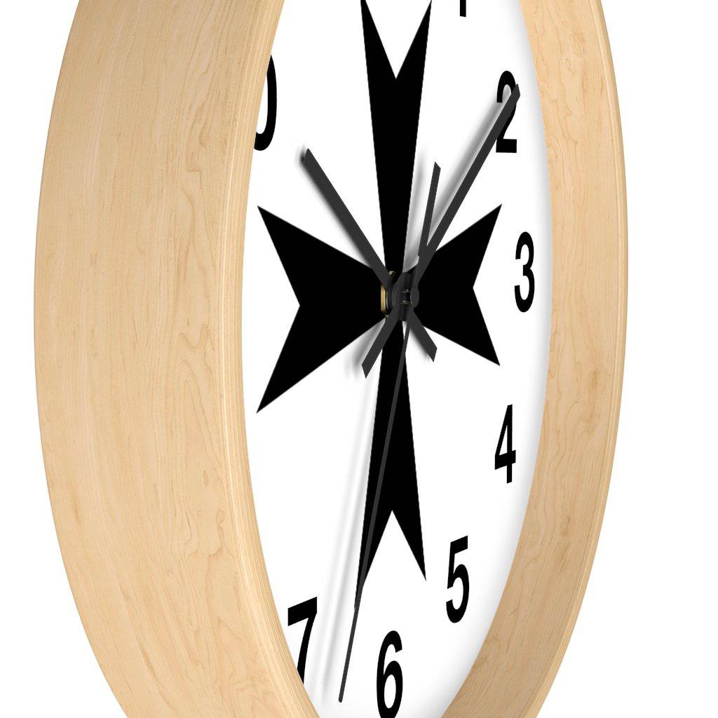 Order Of Malta Commandery Clock - Wooden Frame