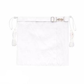 Entered Apprentice Blue Lodge Apron - All White with Cords - Bricks Masons