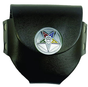 OES Snuff Can Holder - Genuine Leather & Belt Loop With Rivets