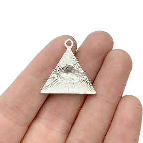 Eye Of Providence Pendant - Silver Plated Zinc Alloy (20pcs) - Bricks Masons