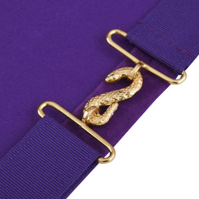 Grand Master Blue Lodge Apron - Purple Velvet Gold Bullion With Golden Braid Fringe - Bricks Masons