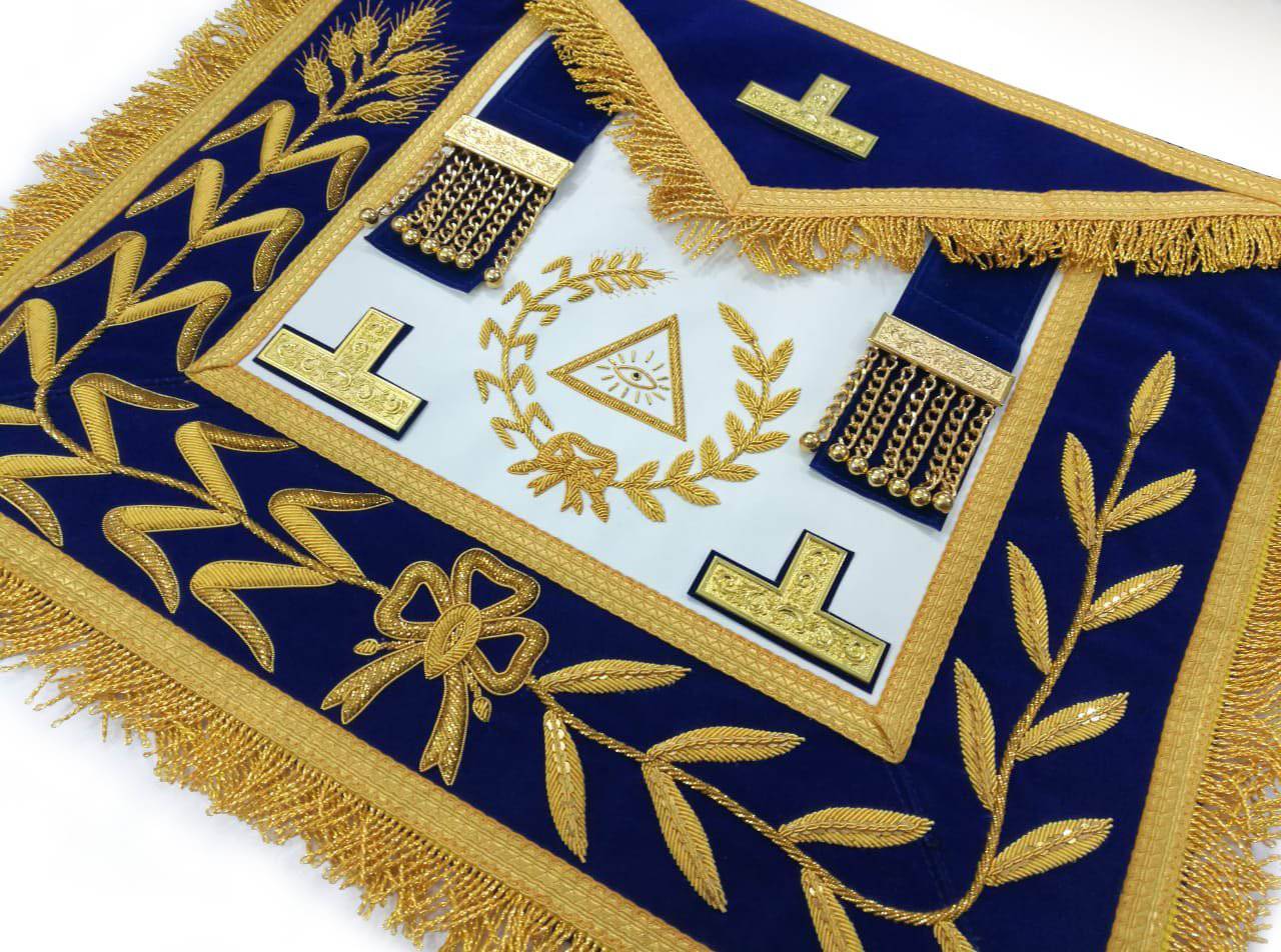 Grand Master Craft Apron - Royal Blue - Bricks Masons