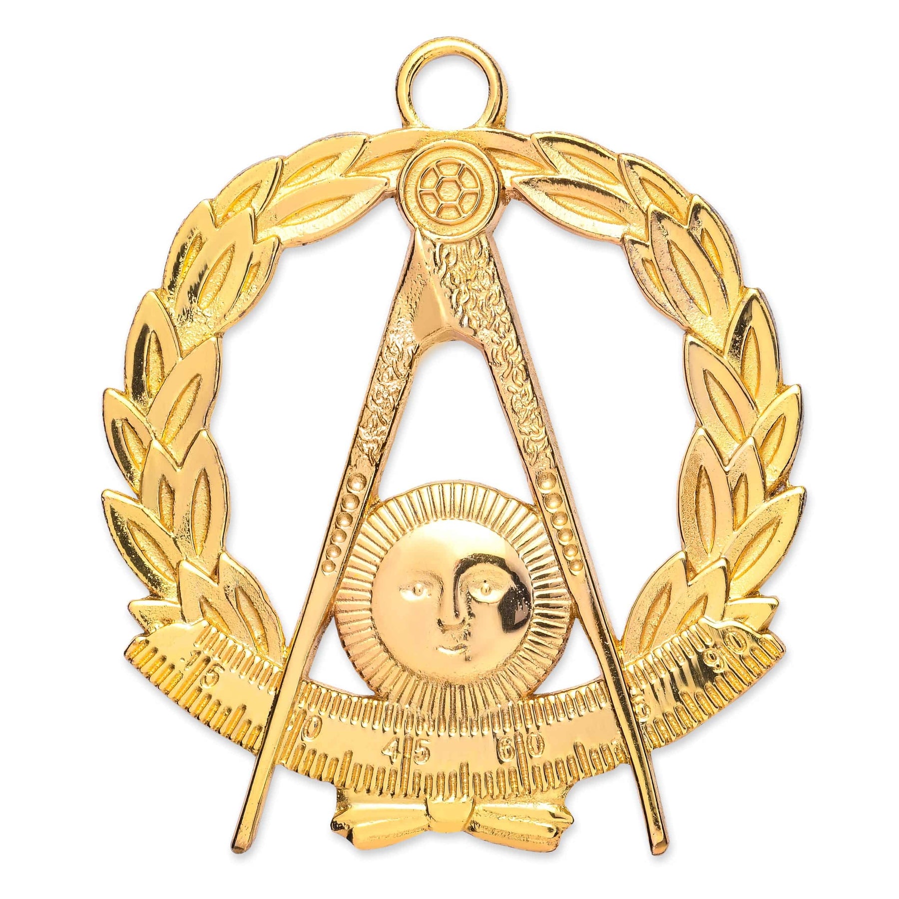 Grand Past Master Blue Lodge Collar Jewel - Gold Metal - Bricks Masons